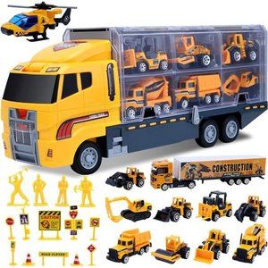 Toys for Boys,25 Pcs Engineering Die-cast Construction Car Toddler Toys